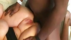 Blonde BBW takes a BBC pounding and loves it